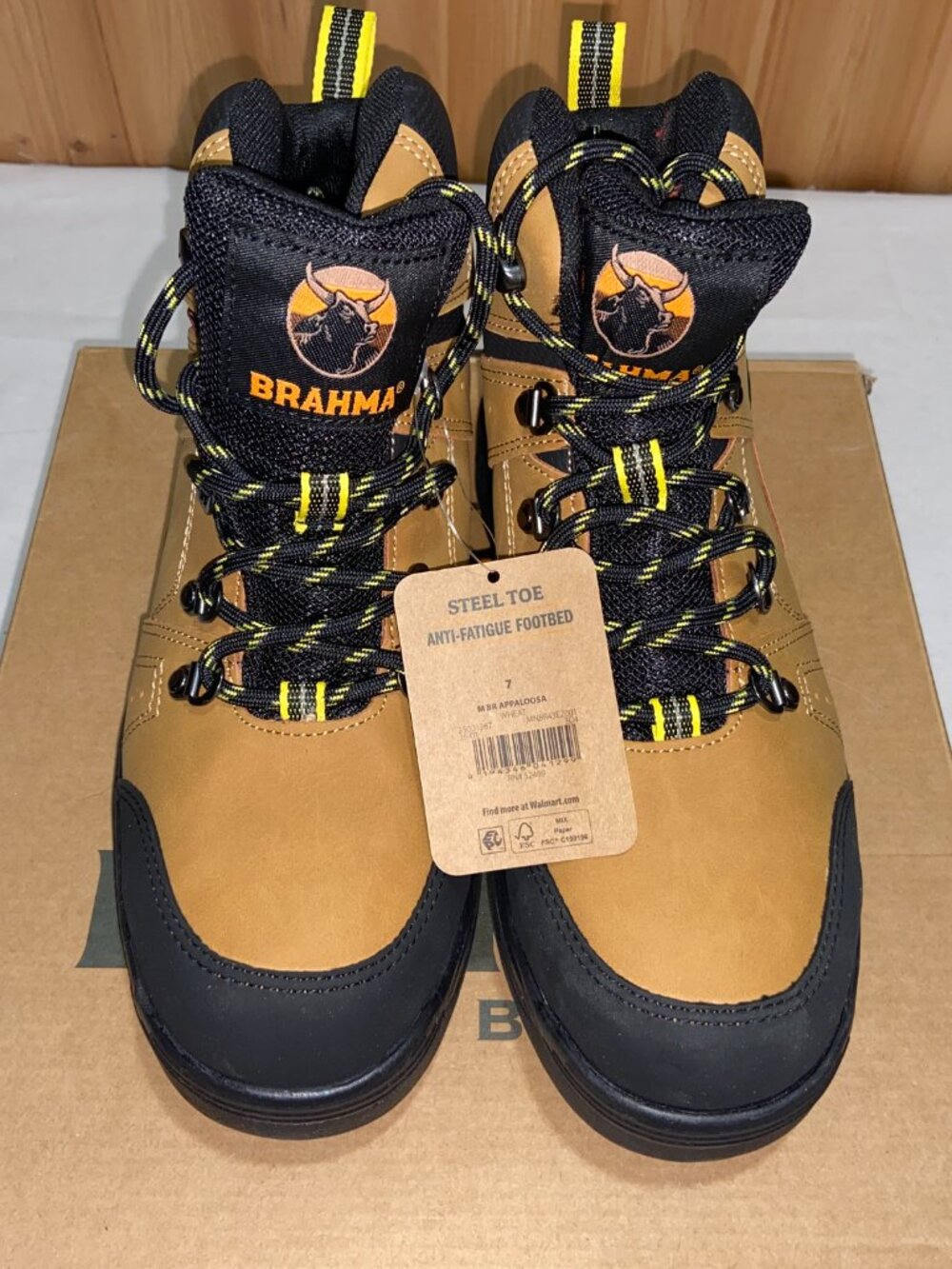 Brahma Appaloosa Men's Steel Toe Work Boots Wheat Tan NIB New Size 7 13